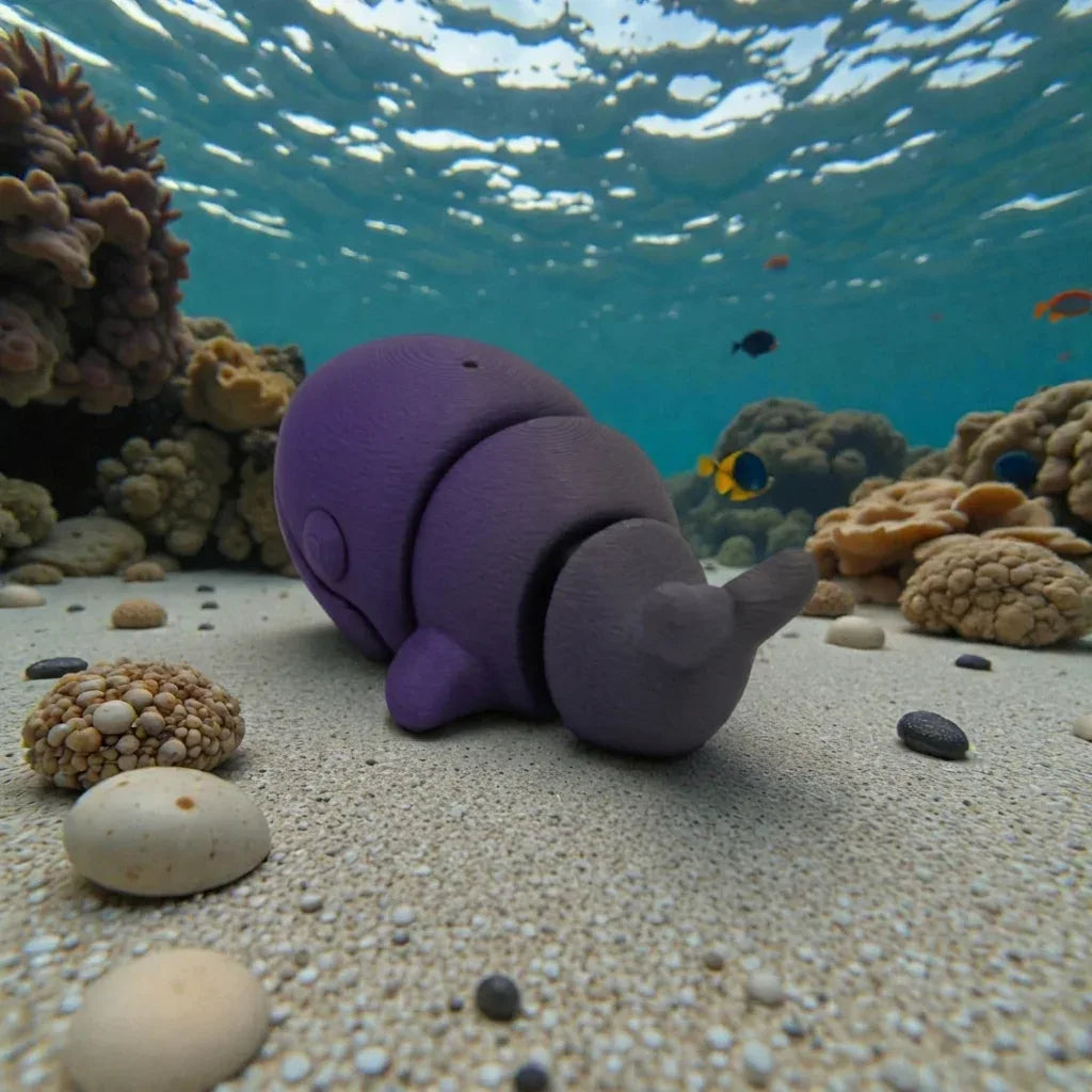 Baby Blue Whale Silk Midnight Purple - Back