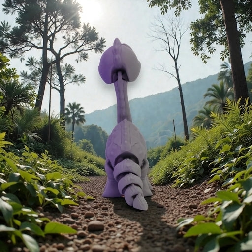 Brachiosaurus Silk Midnight Purple - Back