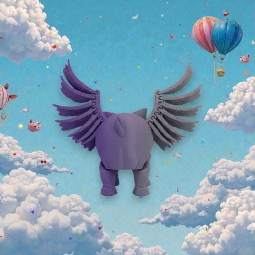 Flying Pig Silk Midnight Purple - Back