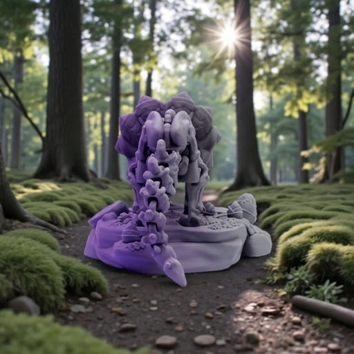 Skeleton Triceratops With Stand Silk Midnight Purple - Back