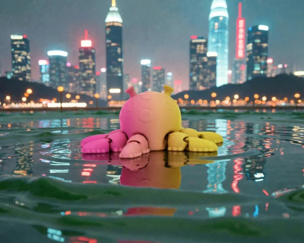 Alien Squid Spinner Silk Pink Yellow - Back