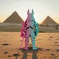 Anubis Silk Teal Orange Red - Back