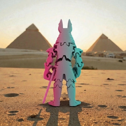 Anubis Silk Teal Orange Red - Back