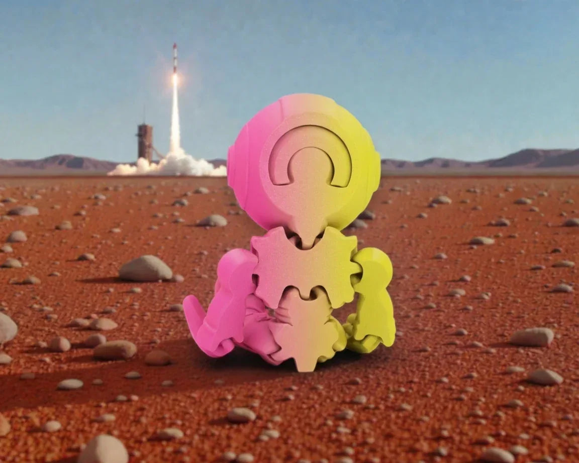 Astronaut Silk Pink Yellow - Back