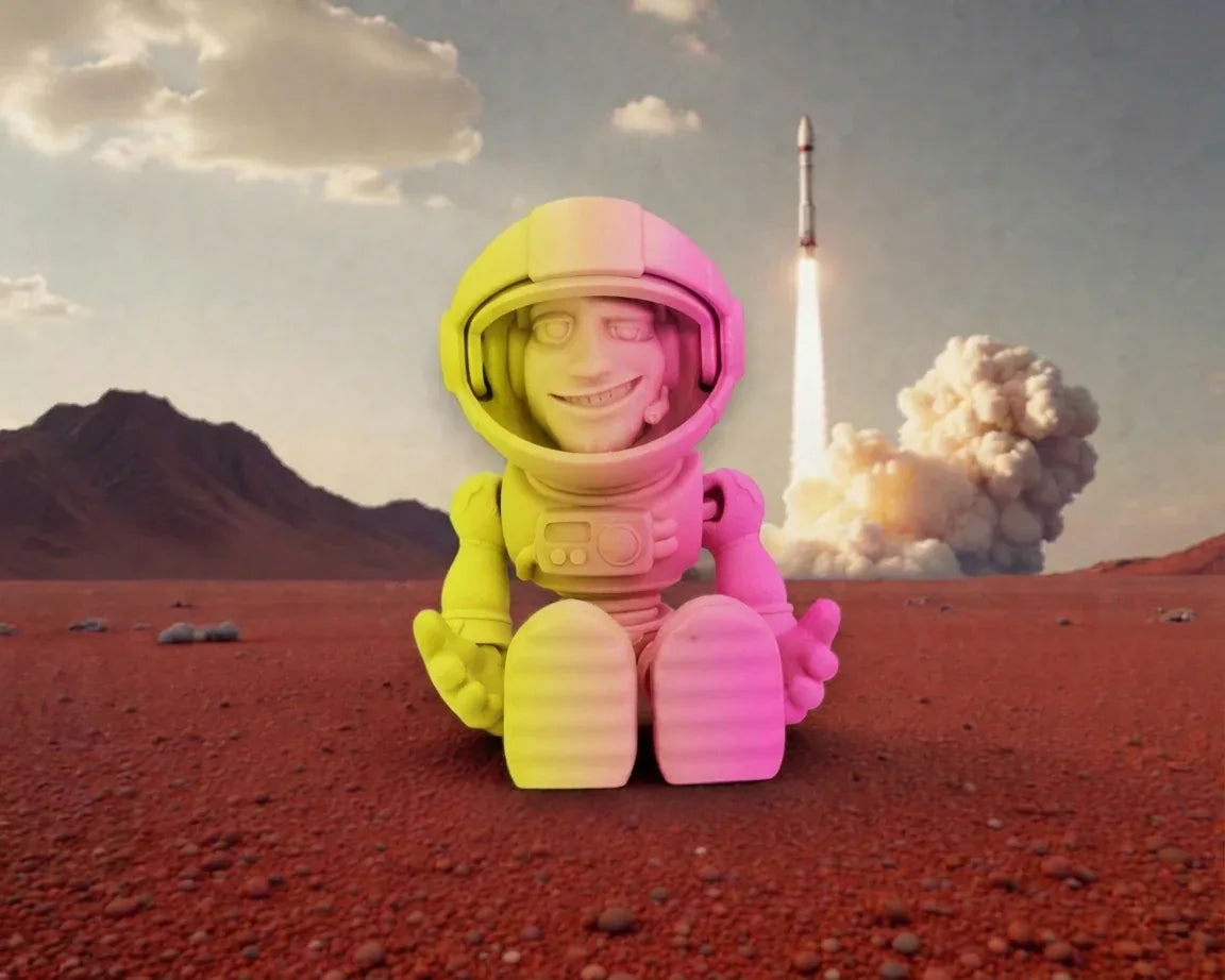 Astronaut Silk Pink Yellow - Front