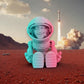 Astronaut Silk Teal Orange Red - Front