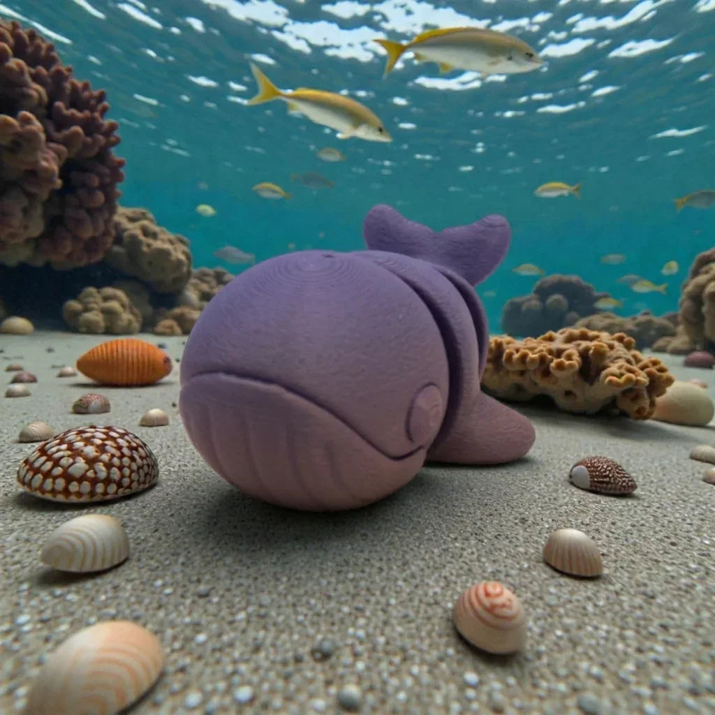 Baby Blue Whale Silk Midnight Purple - Front