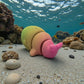 Baby Blue Whale Silk Pink Yellow - Back