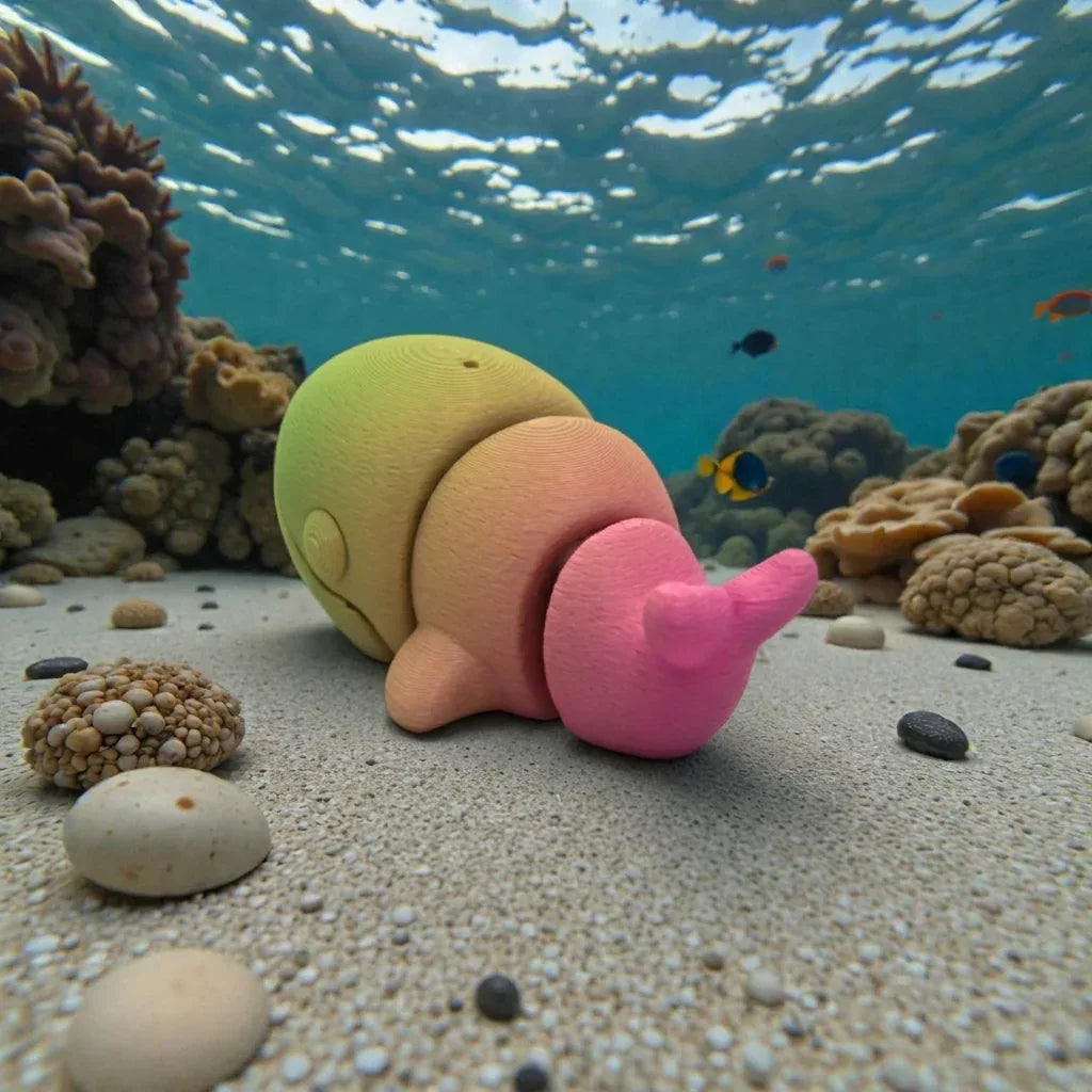 Baby Blue Whale Silk Pink Yellow - Back