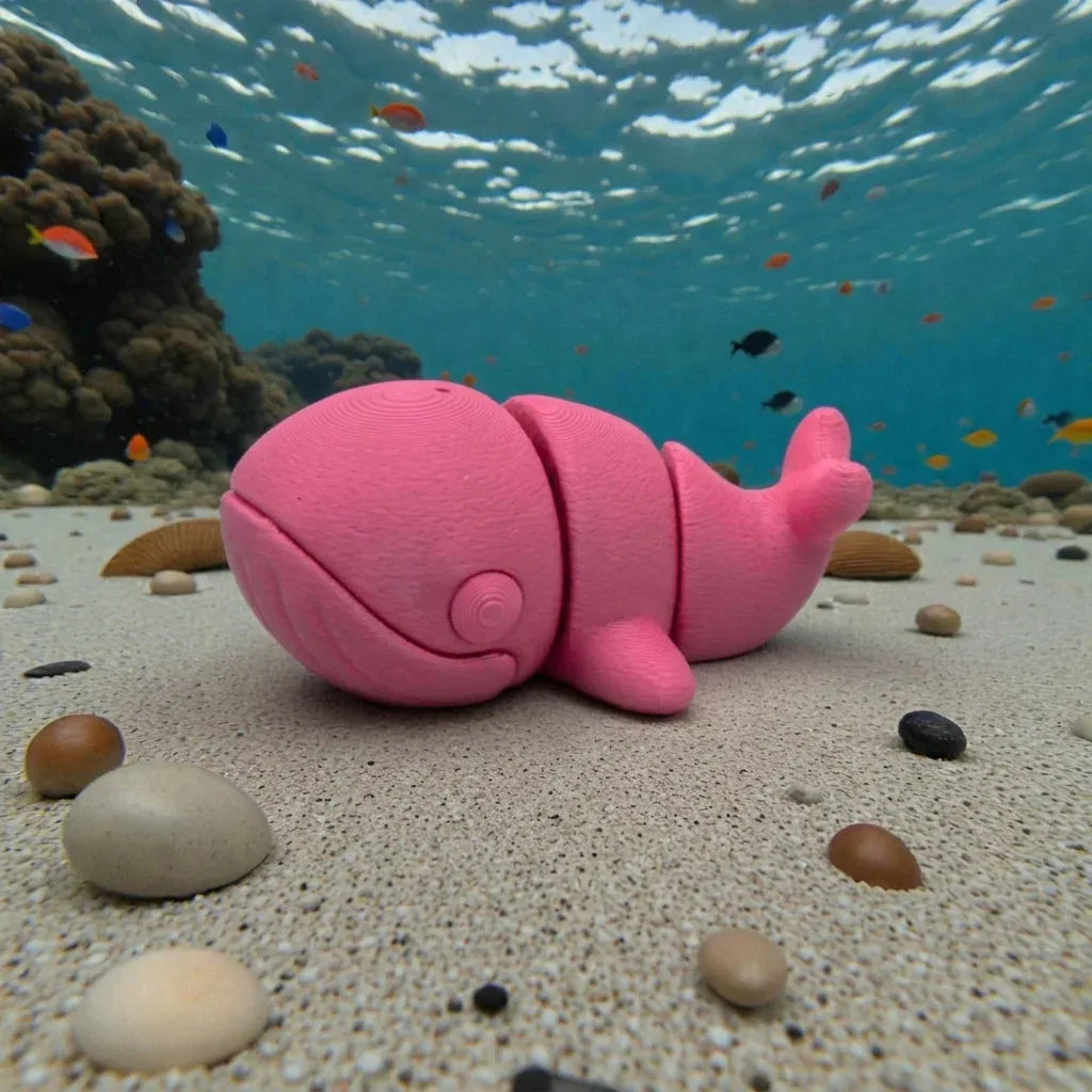 Baby Blue Whale Silk Pink Yellow - Side