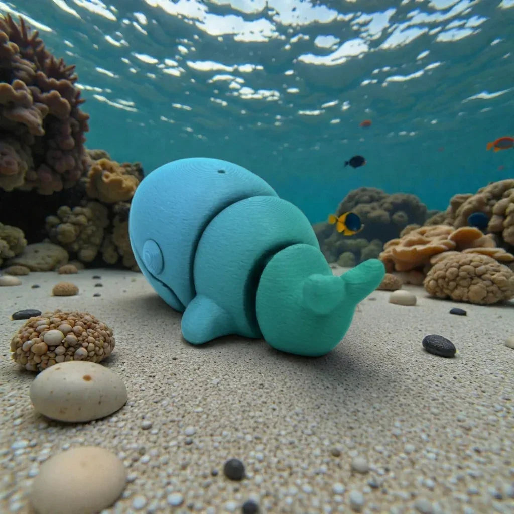 Baby Blue Whale Silk Sapphire Forest - Back