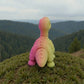 Baby Brontosaurus Skeleton Silk Pink Yellow - Back