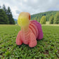Baby Brontosaurus Skeleton Silk Pink Yellow - Front
