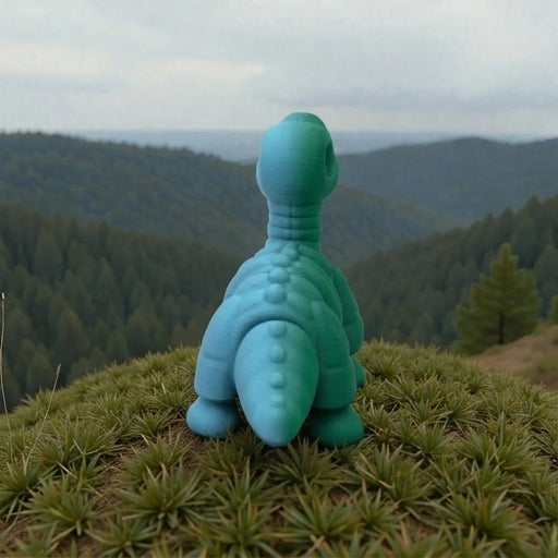 Baby Brontosaurus Skeleton Silk Sapphire Forest - Back