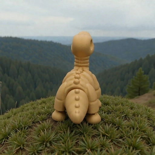 Baby Brontosaurus Skeleton Wood - Back