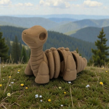 Baby Brontosaurus Skeleton Wood - Side