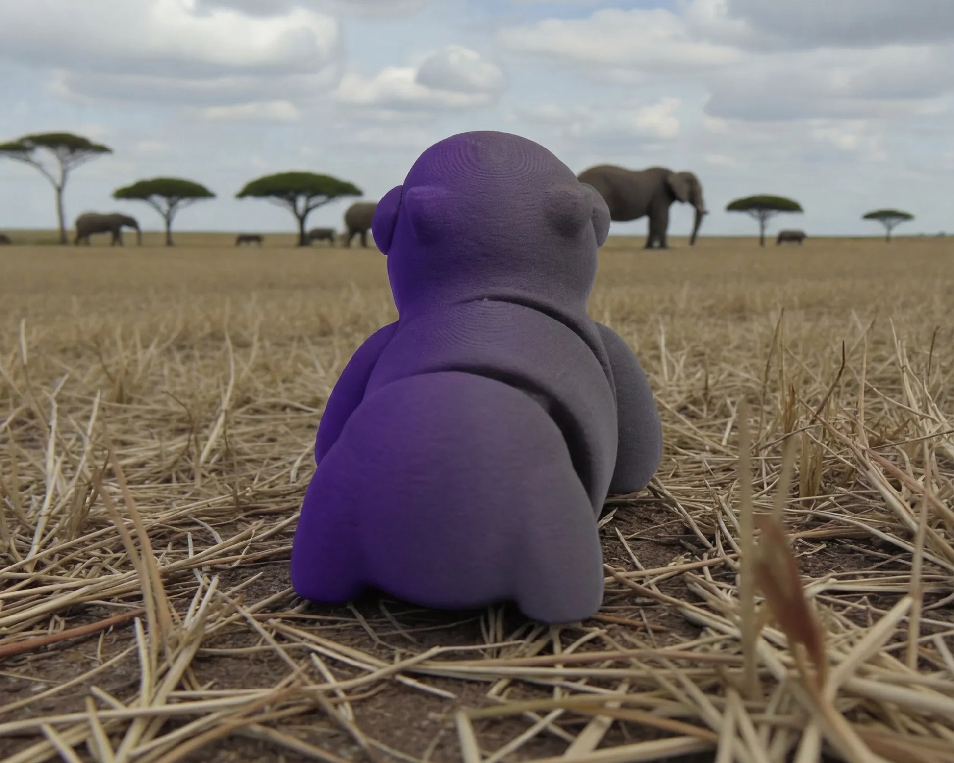 Baby Capybara Silk Midnight Purple - Back