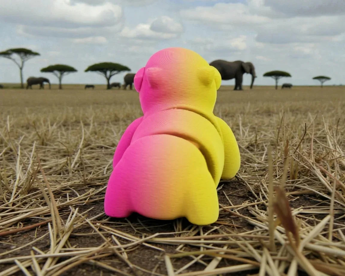 Baby Capybara Silk Pink Yellow - Back