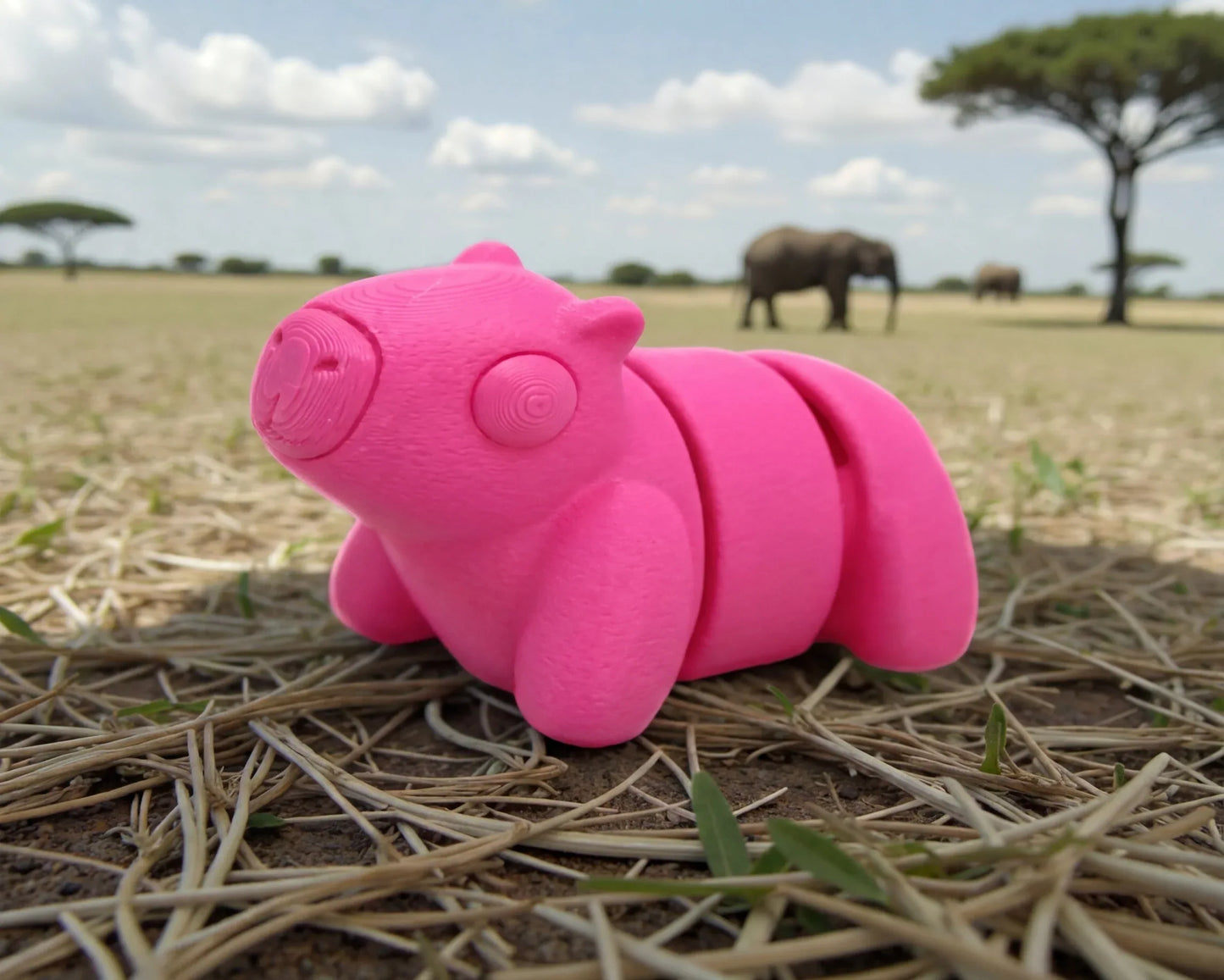 Baby Capybara Silk Pink Yellow - Side