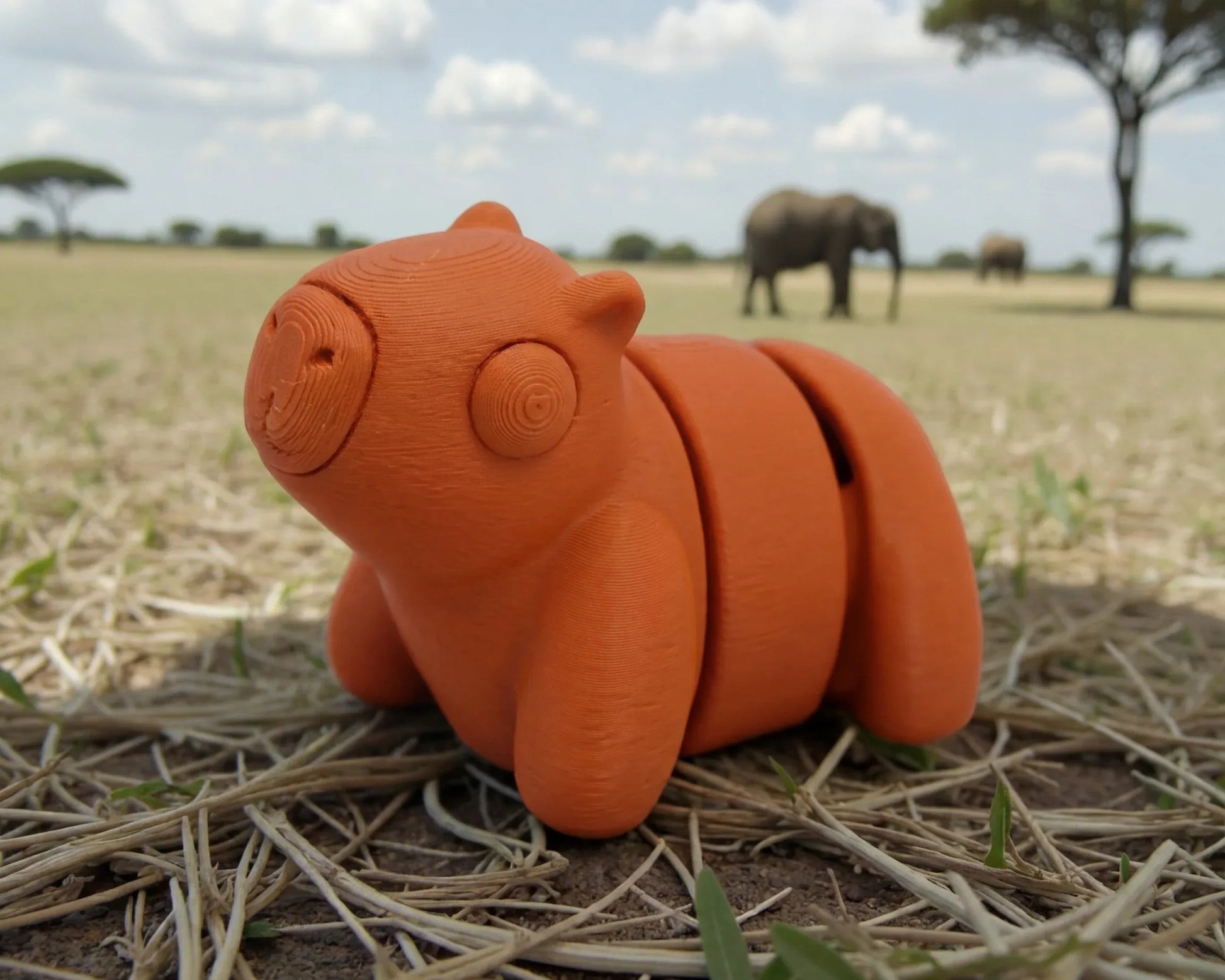 Baby Capybara Silk Red Copper - Side