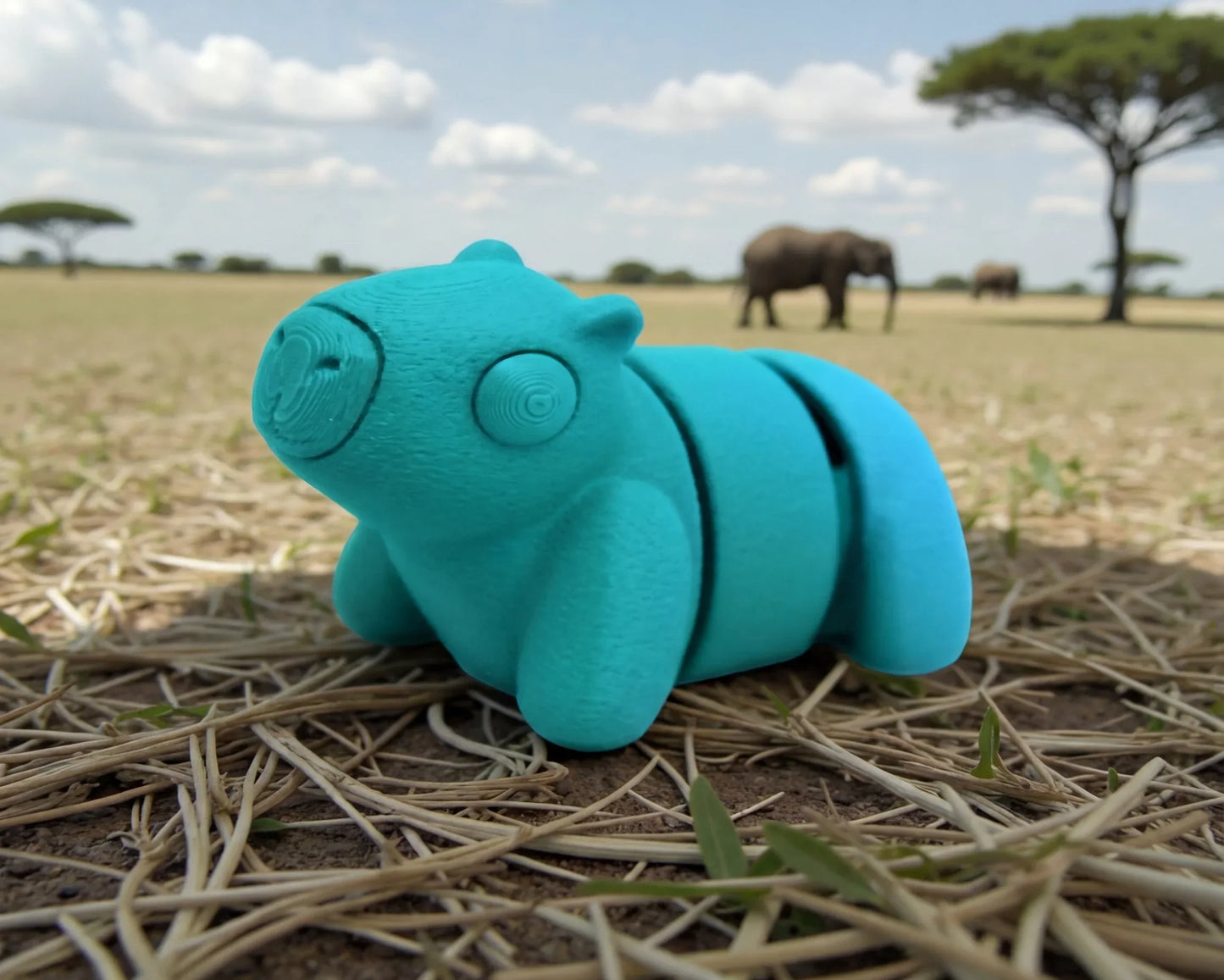 Baby Capybara Silk Sapphire Forest - Side