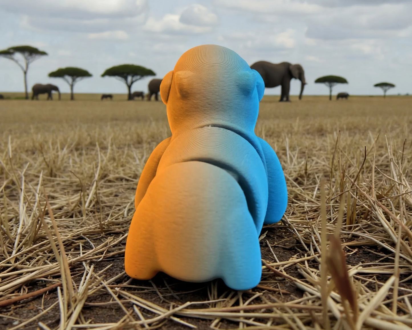 Baby Capybara Silk Tropical Sunset - Back
