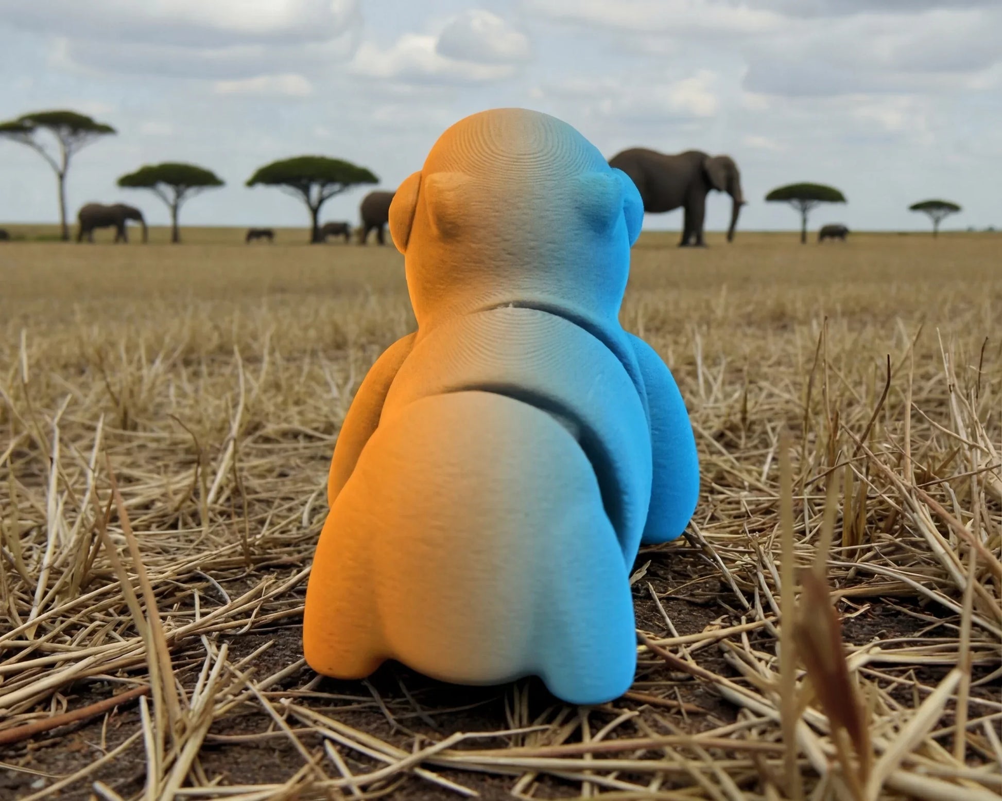 Baby Capybara Silk Tropical Sunset - Back
