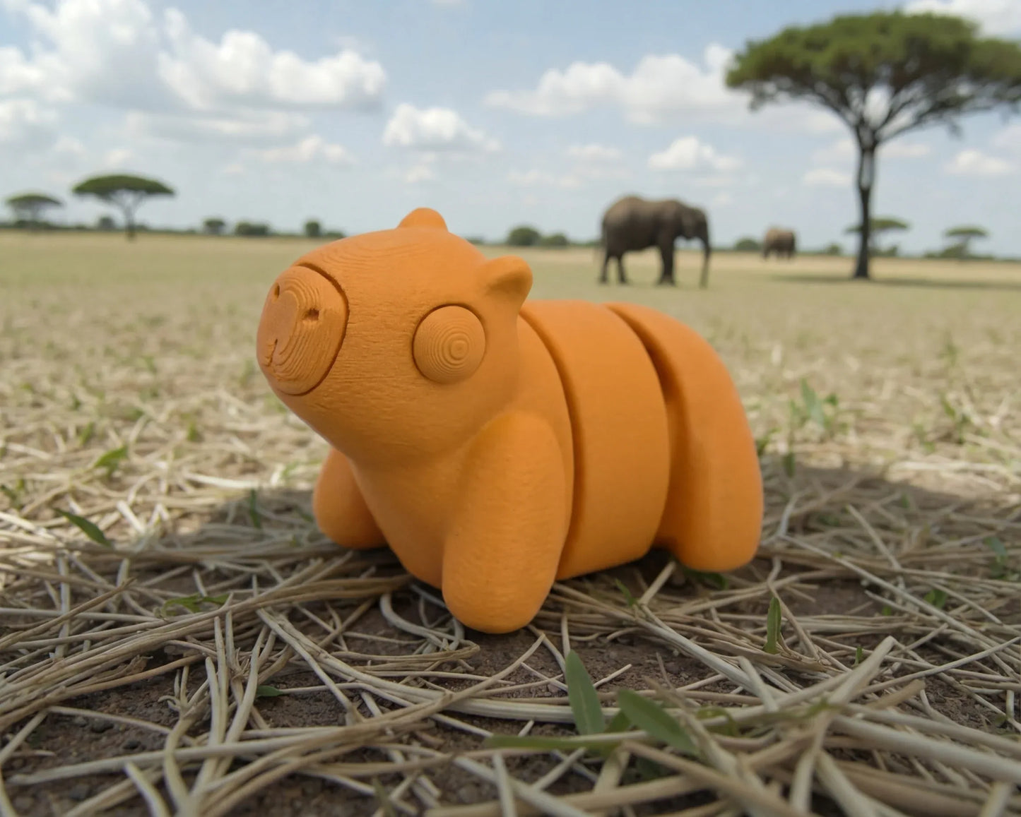 Baby Capybara Silk Tropical Sunset - Side