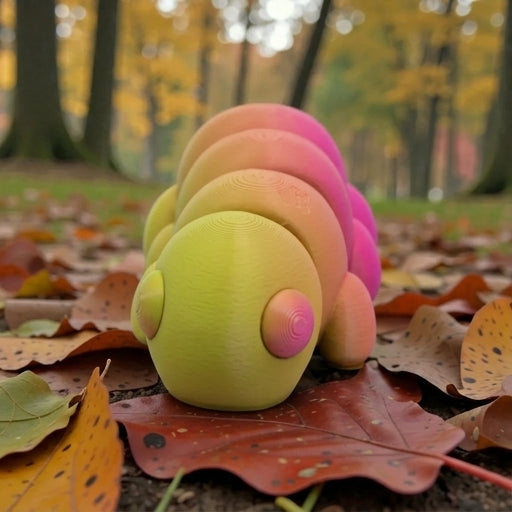 Baby Caterpillar Silk Pink Yellow - Front