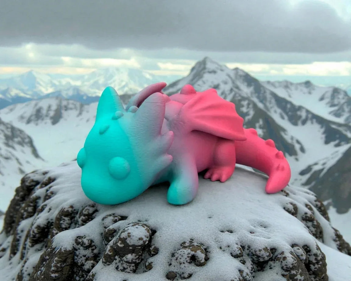 Baby Dragon 3 Silk Teal Orange Red - Front