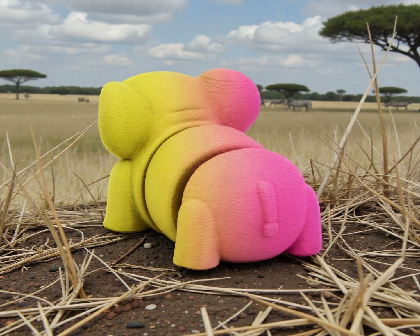 Baby Elephant Silk Pink Yellow - Back