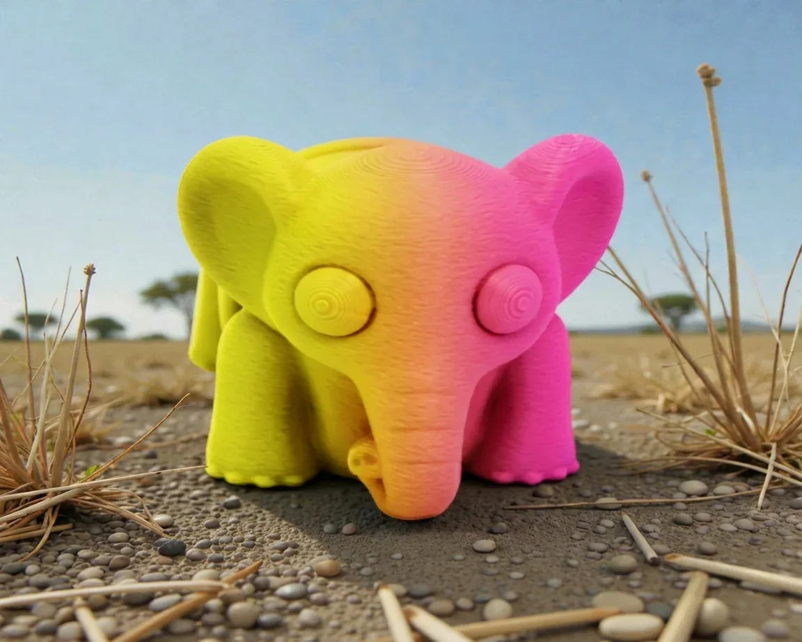 Baby Elephant Silk Pink Yellow - Front