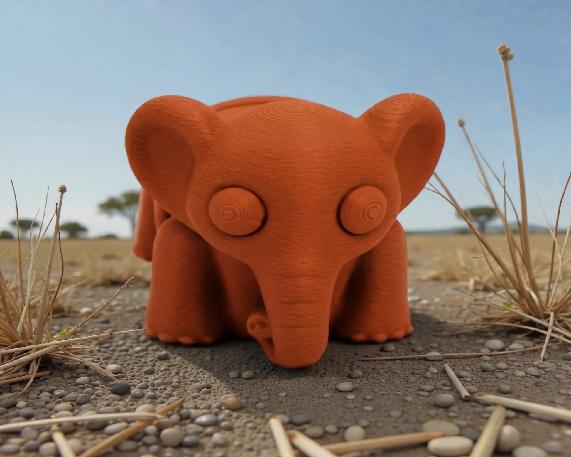Baby Elephant Silk Red Copper - Front
