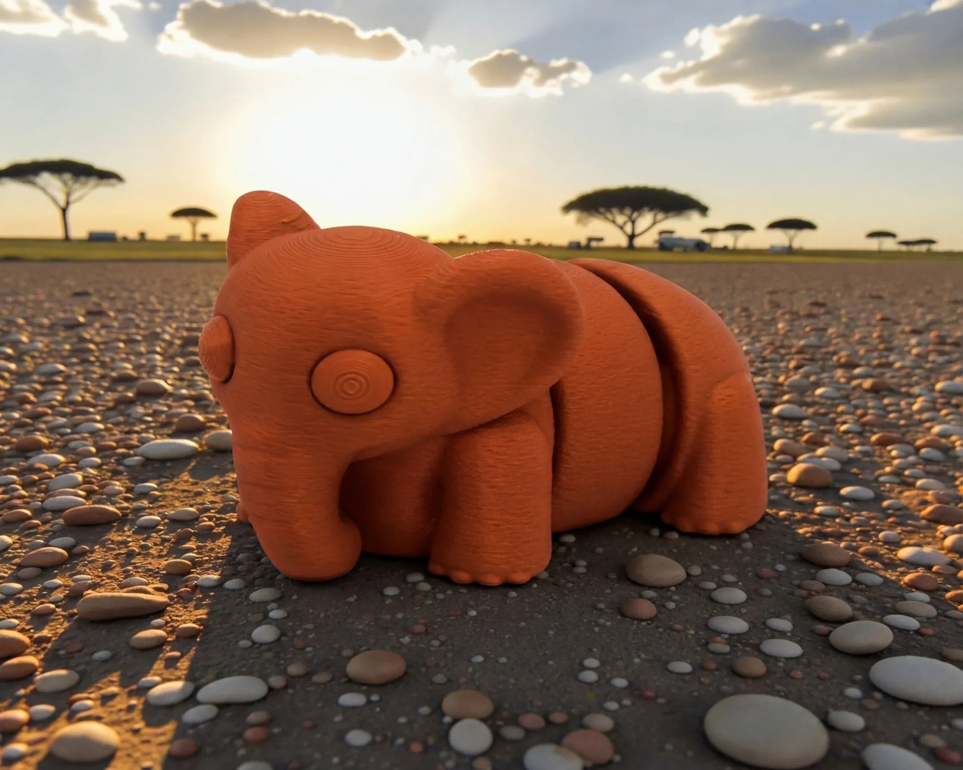 Baby Elephant Silk Red Copper - Side