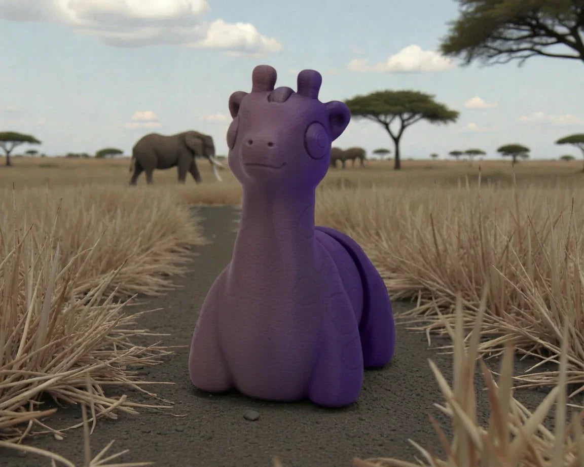 Baby Giraffe Silk Midnight Purple - Front