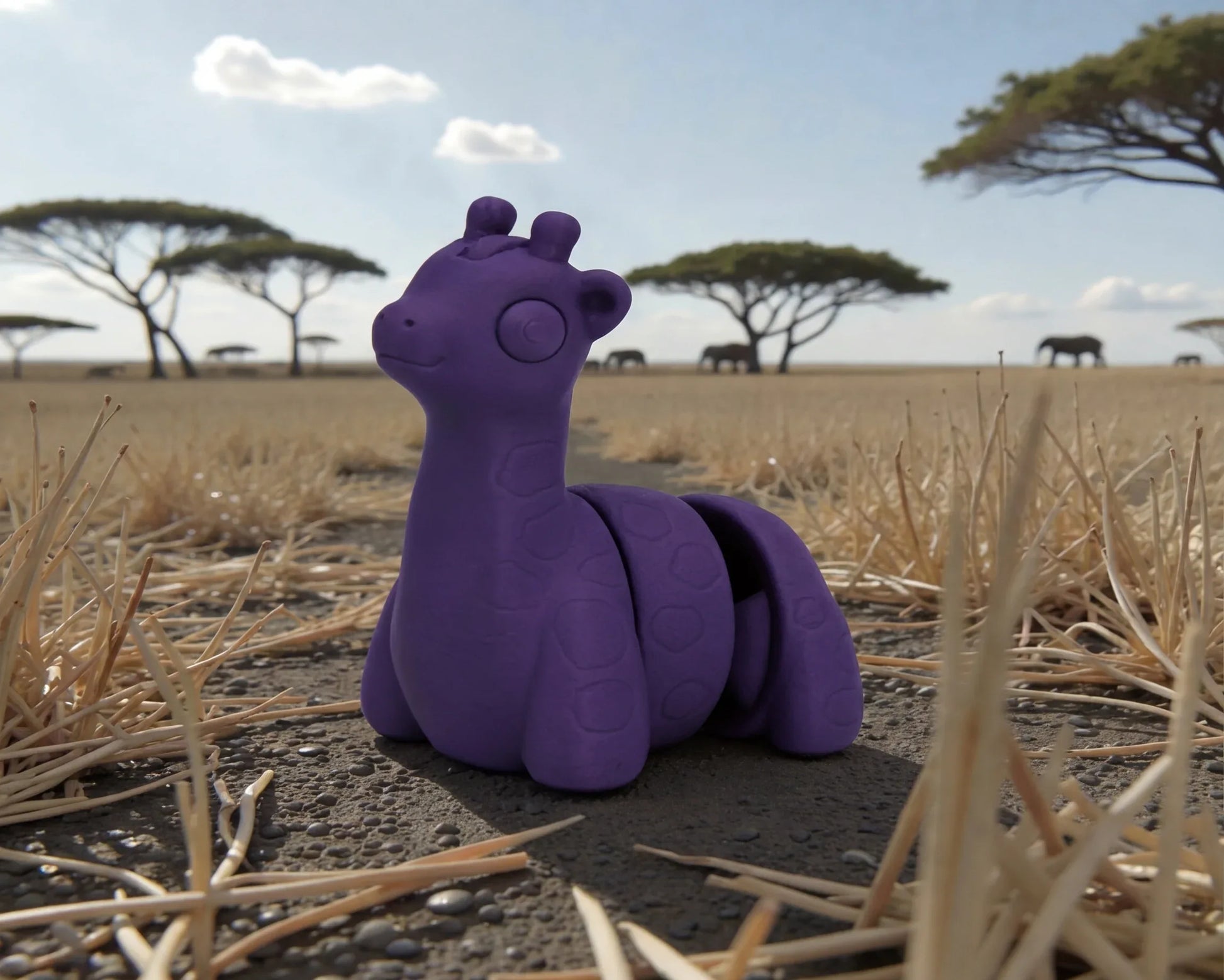 Baby Giraffe Silk Midnight Purple - Side