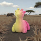 Baby Giraffe Silk Pink Yellow - Front