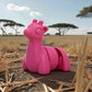 Baby Giraffe Silk Pink Yellow - Side