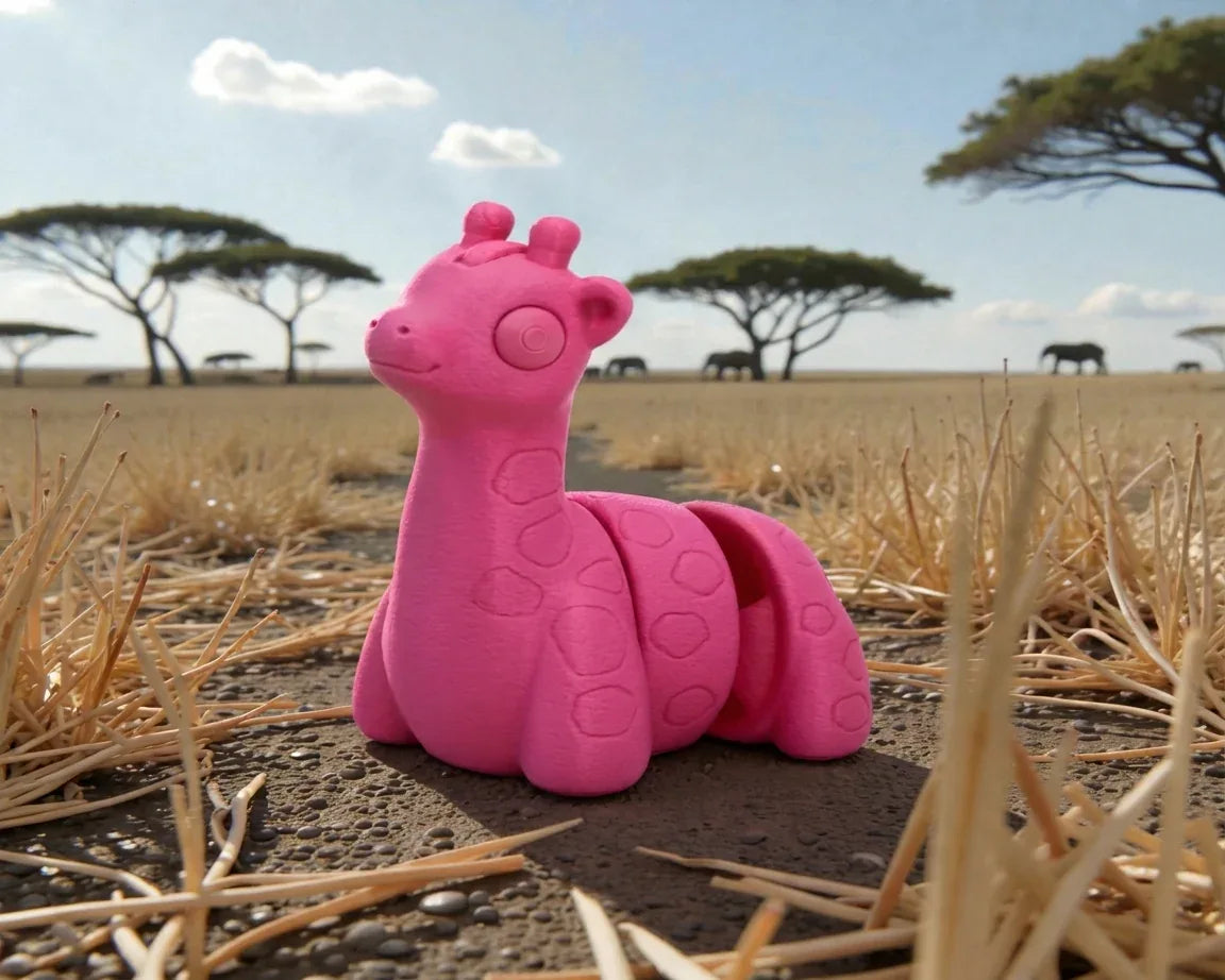 Baby Giraffe Silk Pink Yellow - Side