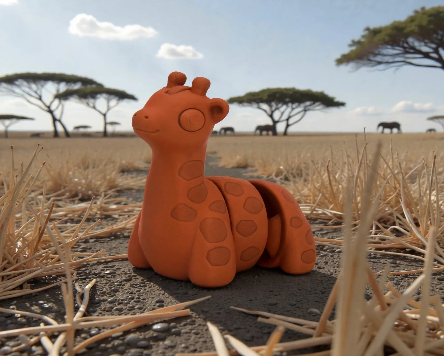 Baby Giraffe Silk Red Copper - Side