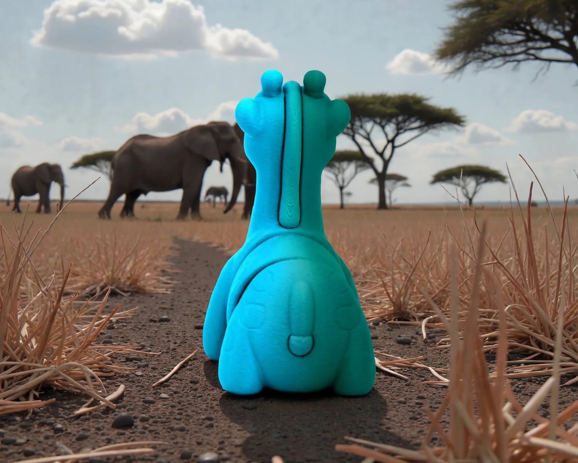 Baby Giraffe Silk Sapphire Forest - Back