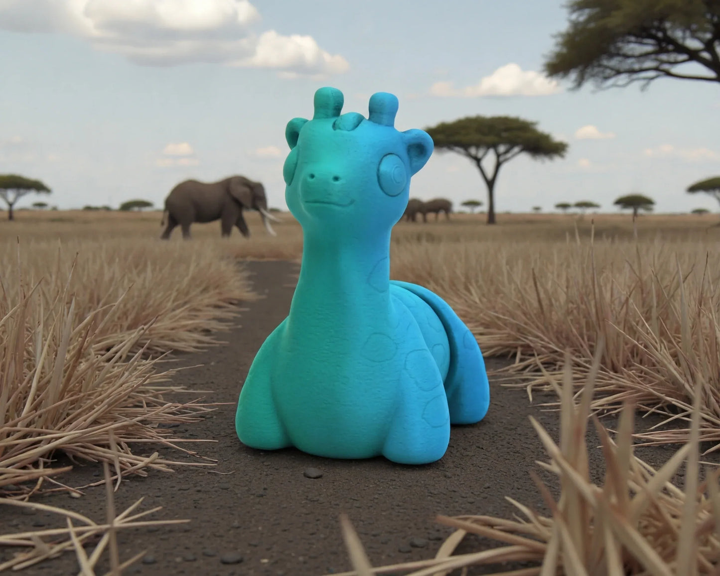 Baby Giraffe Silk Sapphire Forest - Front