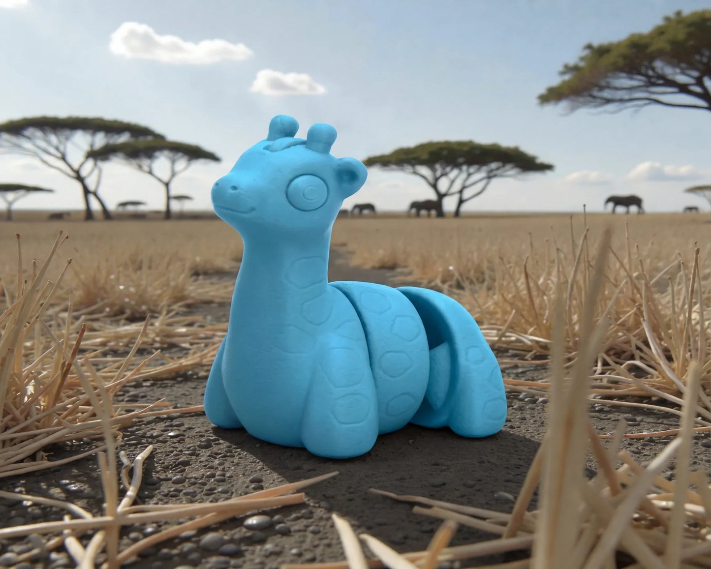 Baby Giraffe Silk Sapphire Forest - Side