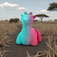 Baby Giraffe Silk Teal Orange Red - Front
