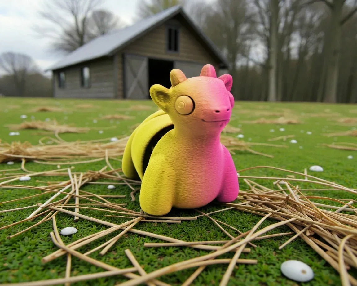 Baby Goat Silk Pink Yellow - Front