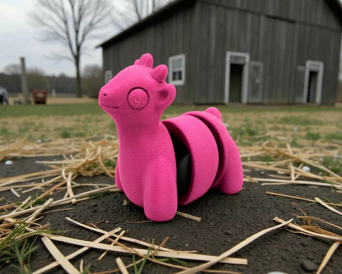 Baby Goat Silk Pink Yellow - Side