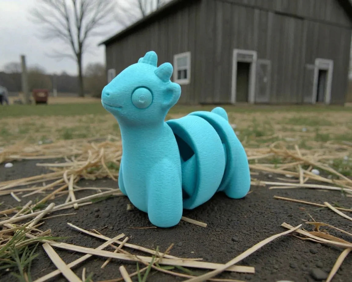Baby Goat Silk Sapphire Forest - Side