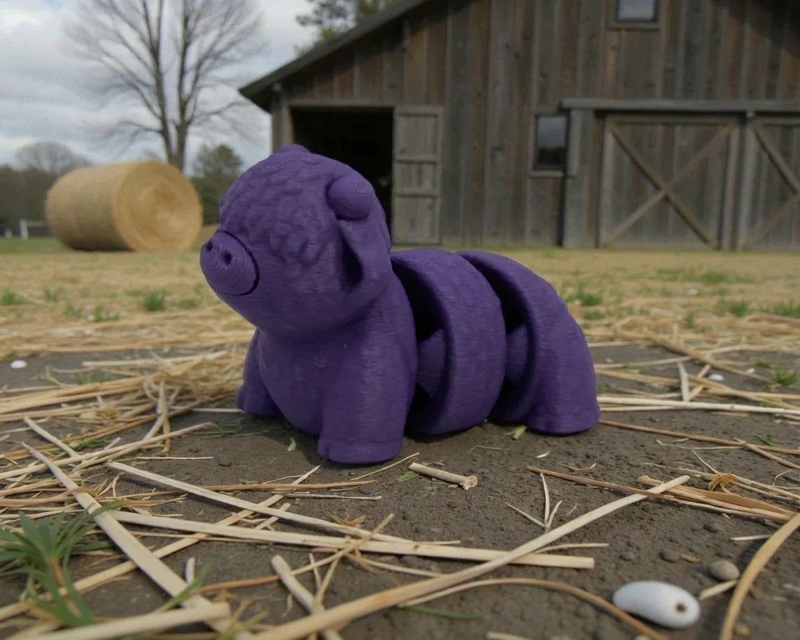 Baby Highland Cow Silk Midnight Purple - Side