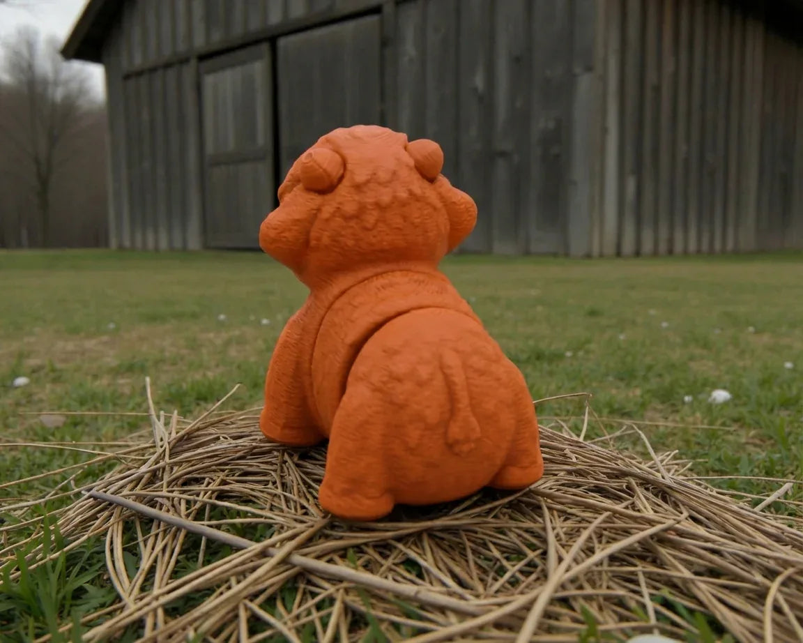 Baby Highland Cow Silk Red Copper - Back