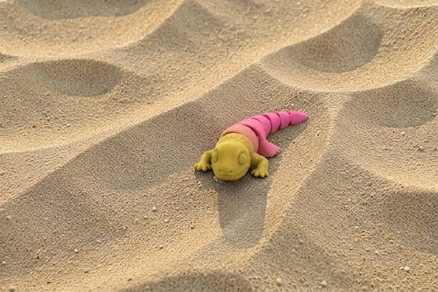 Baby Leopard Gecko Silk Pink Yellow - Front